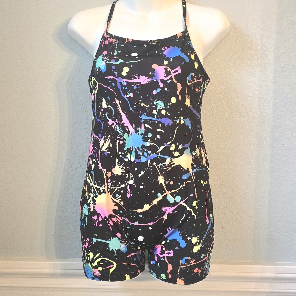 Colorful Splatter Print Romper ♡ Size Small